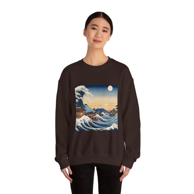 Sudadera de cuello redondo Great Wave - Estilo Ukiyo-e de Hokusai