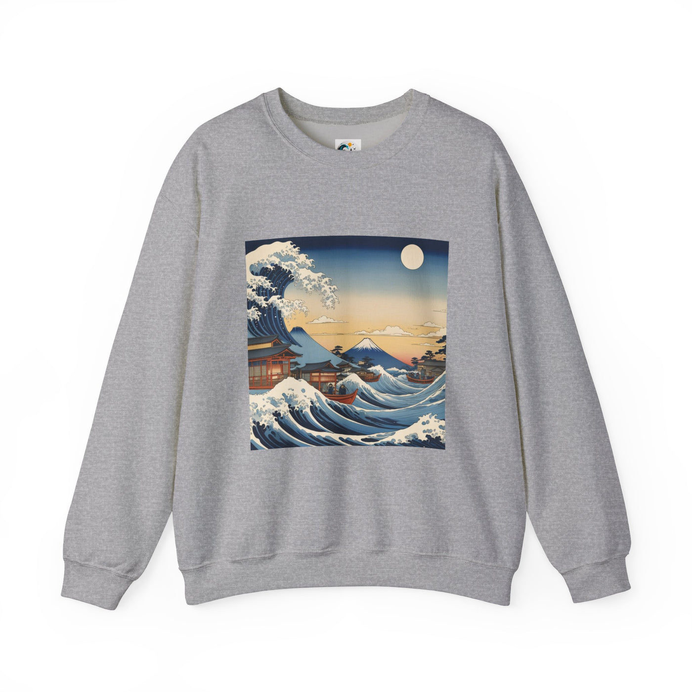 Sudadera de cuello redondo Great Wave - Estilo Ukiyo-e de Hokusai