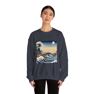 Sudadera de cuello redondo Great Wave - Estilo Ukiyo-e de Hokusai