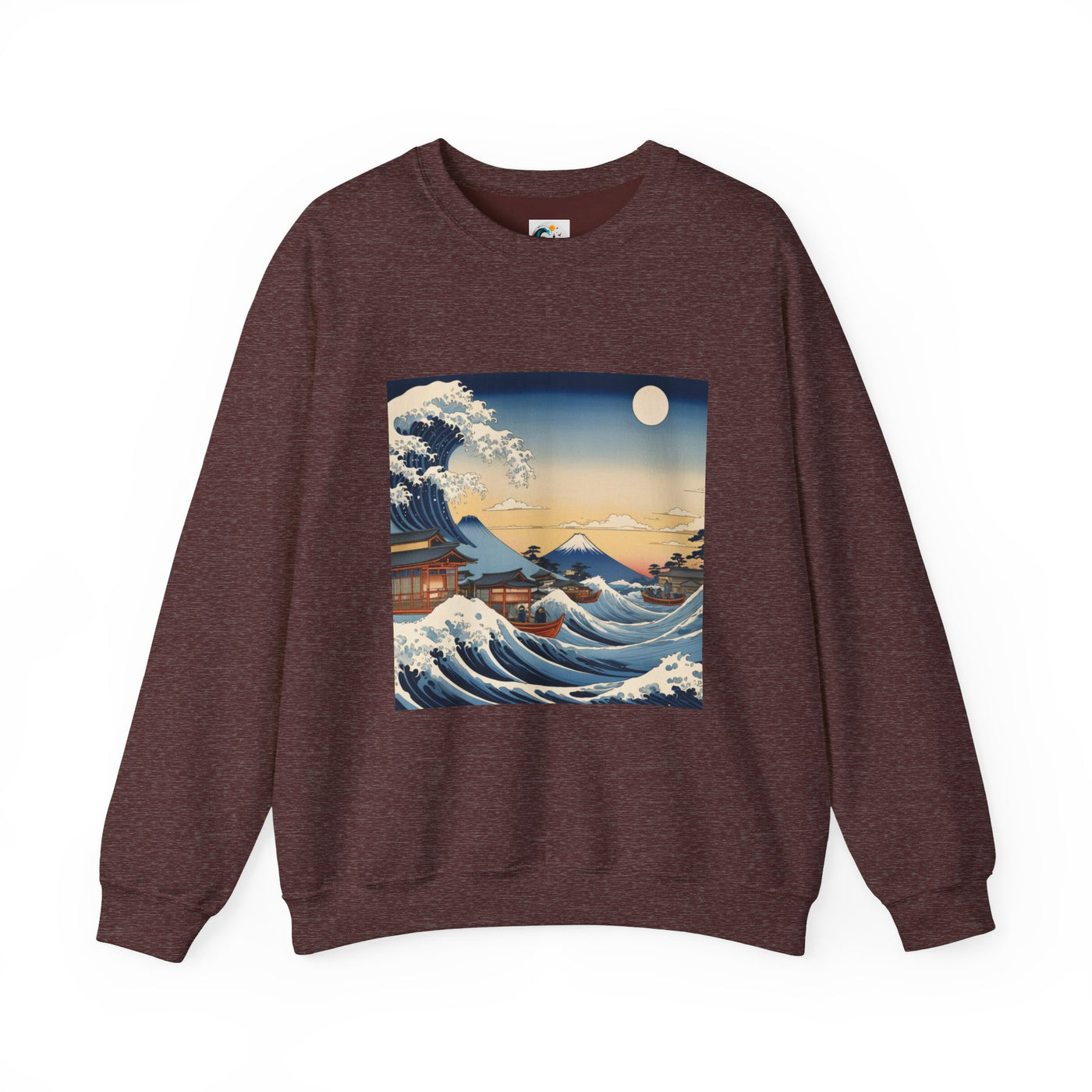 Sudadera de cuello redondo Great Wave - Estilo Ukiyo-e de Hokusai