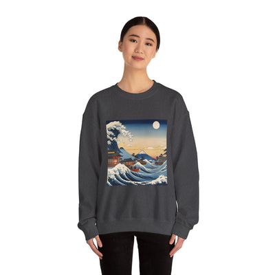 Sudadera de cuello redondo Great Wave - Estilo Ukiyo-e de Hokusai