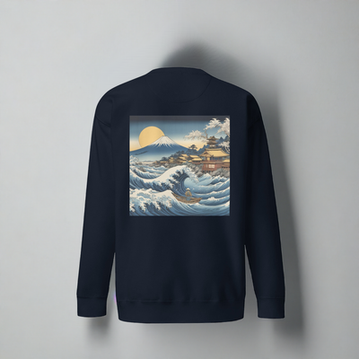 Hokusai wave hoodie for streetwear
