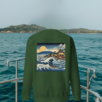 Thick  hoodie with Great Japanese Wave design