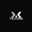 logotipo negro con letras plata de Vexora Apparel