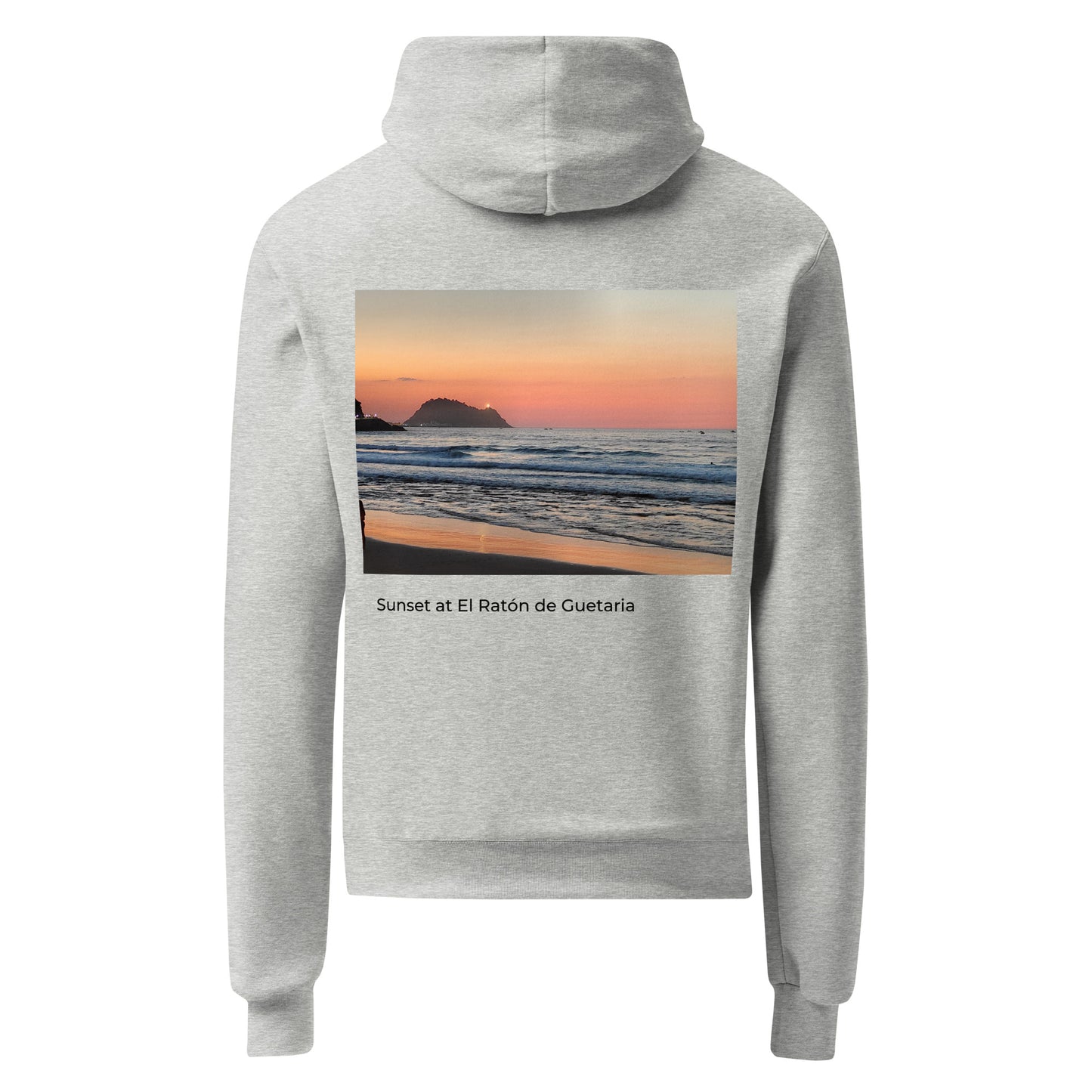 Sudadera con capucha gris con El Ratón de Getaria